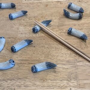 Blue and White Ceramic Chopstick Rests
